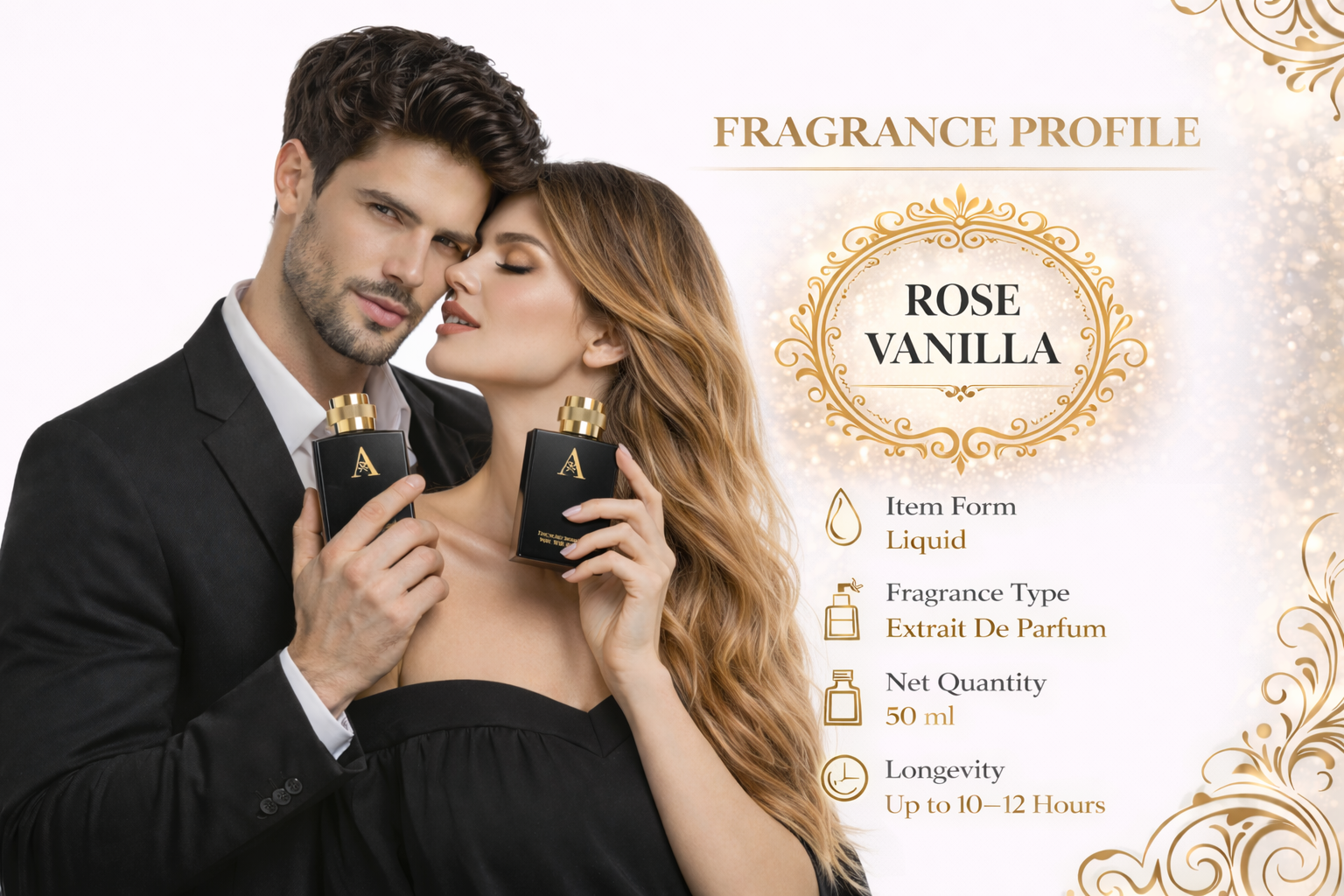 Rose Vanilla Gold – Soft Floral Warm Signature Scent