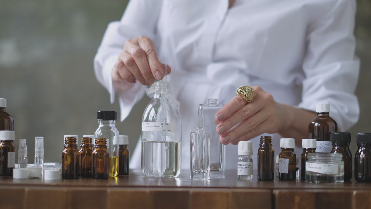 Close-up of AP Perfume luxury perfume bottle